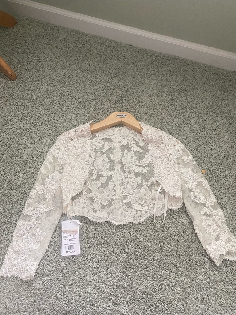 Priscilla of Boston Ivory Lace Bolero Jacket
